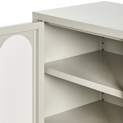 Home 1 Door Beige Cashmere Steel Sideboard With Perforated Doors