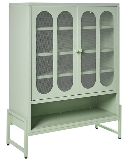 Mint Green Steel 2 Door Sideboard Perforated Doors