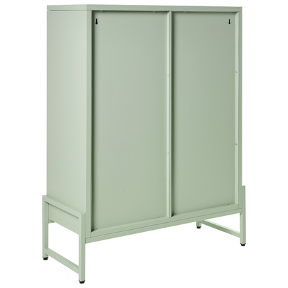 Mint Green Steel 2 Door Sideboard Perforated Doors