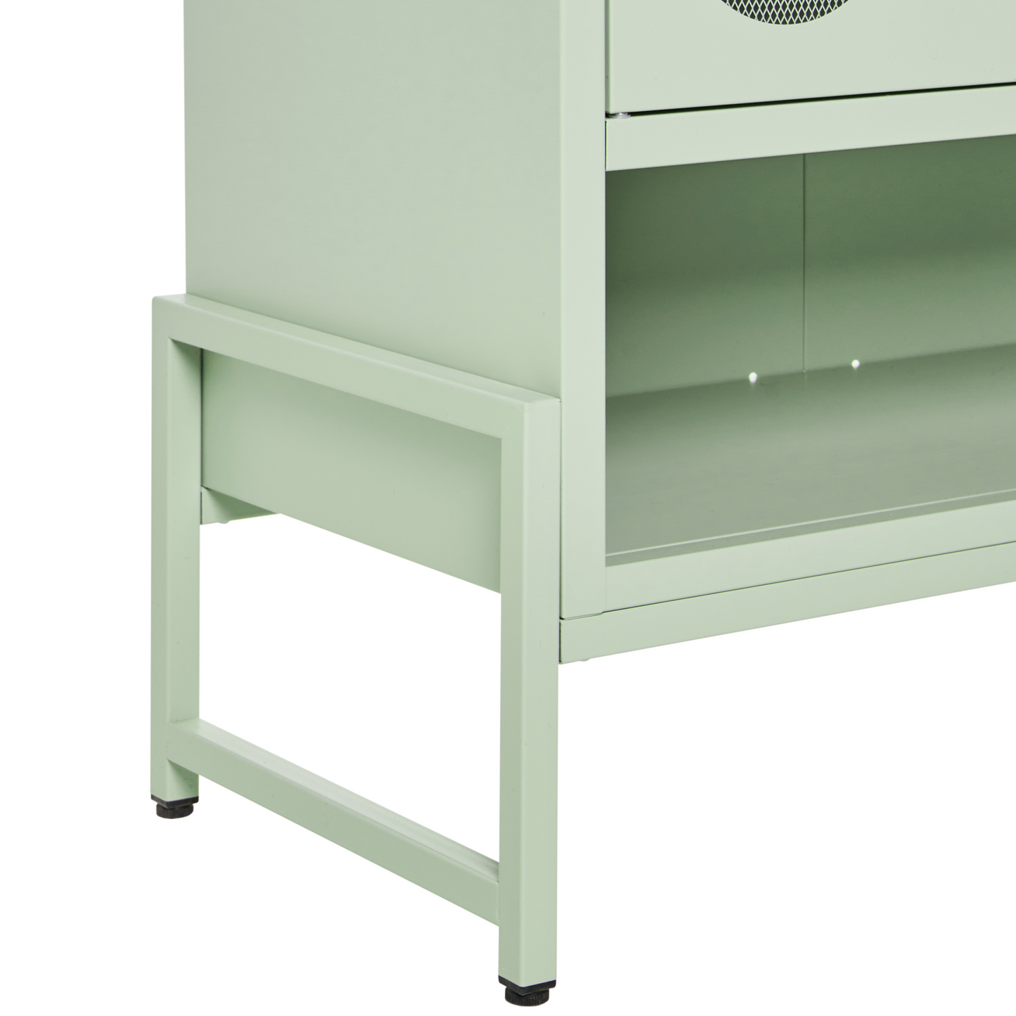 Mint Green Steel 2 Door Sideboard Perforated Doors