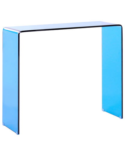 Console Table Blue Glass 90 x 30cm Rectangular Minimalist