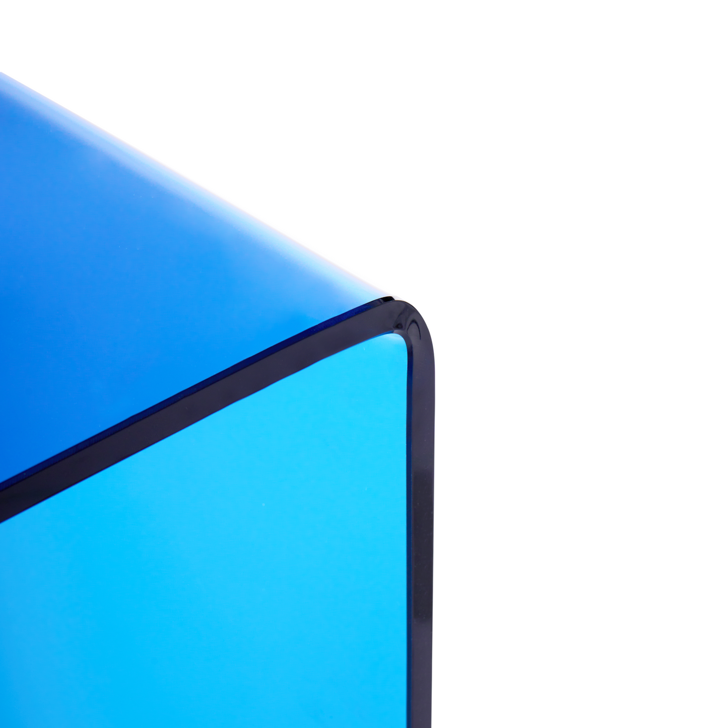 Console Table Blue Glass 90 x 30cm Rectangular Minimalist