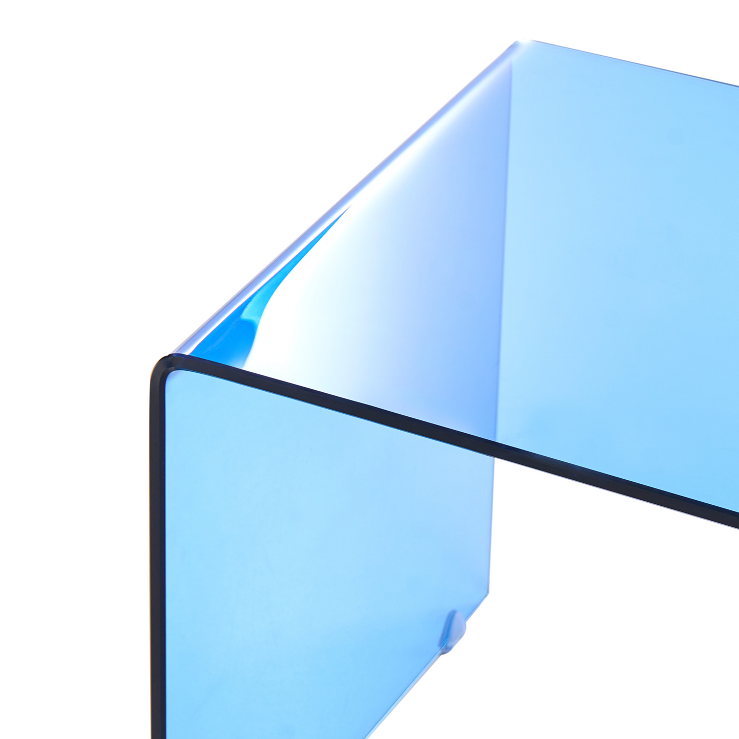 Vogui Glass Coffee Table Blue Semi Transparent 100 x 50cm