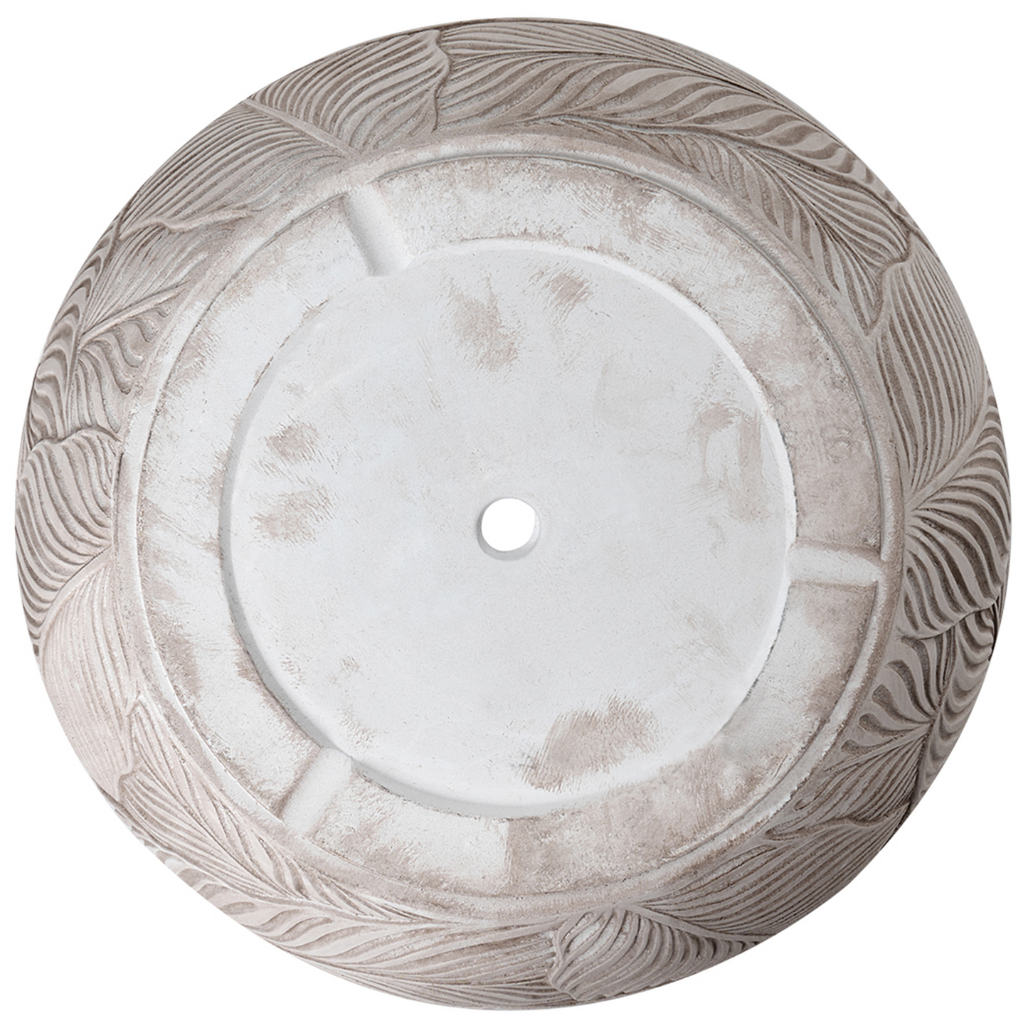 Fibre Clay Planter Beige 47cm Indoor Outdoor Leaf Pattern