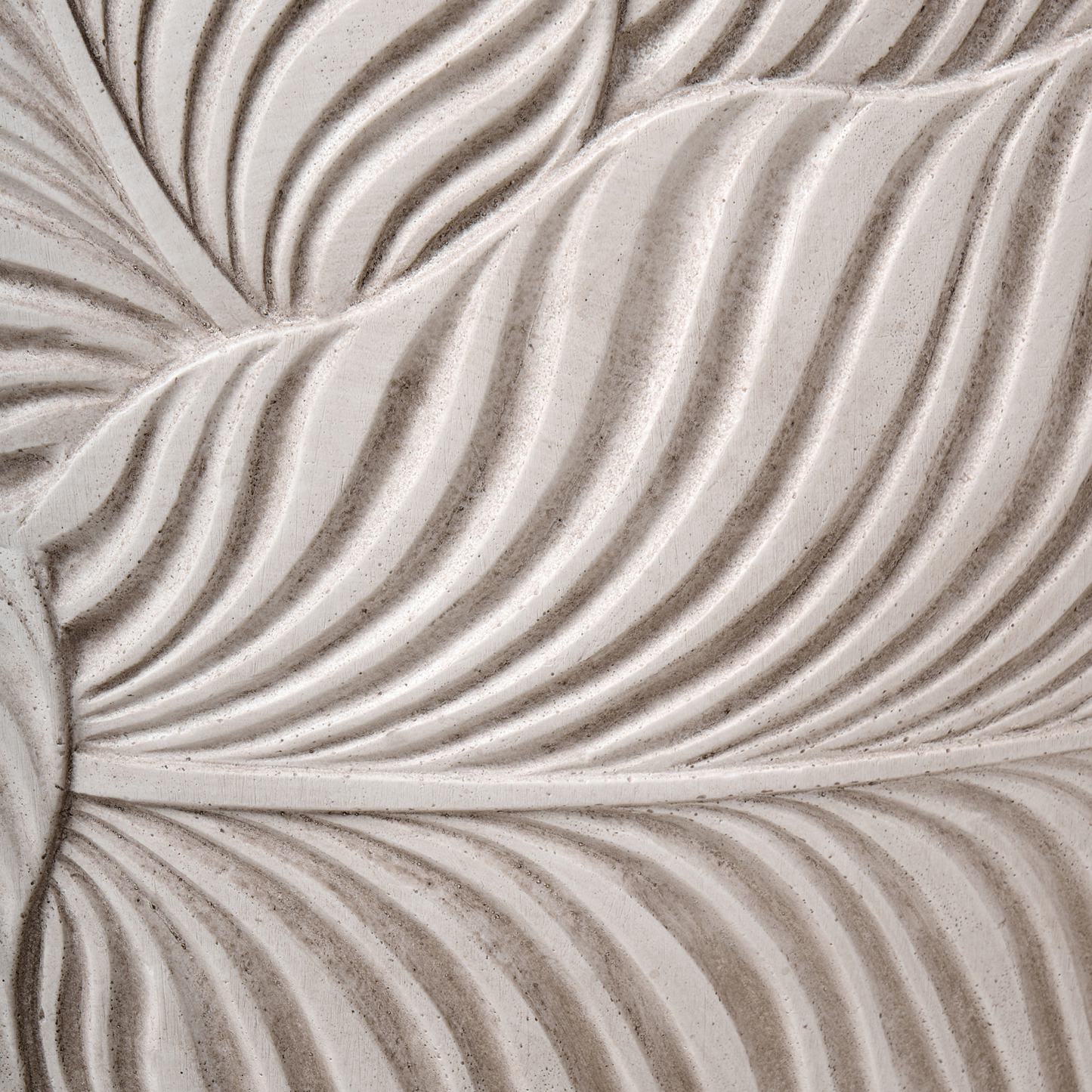 Fibre Clay Planter Beige 47cm Indoor Outdoor Leaf Pattern