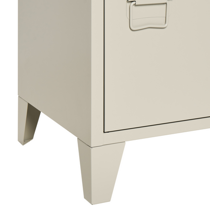 Home 3 Door Beige Steel Sideboard With Adjustable Shelves