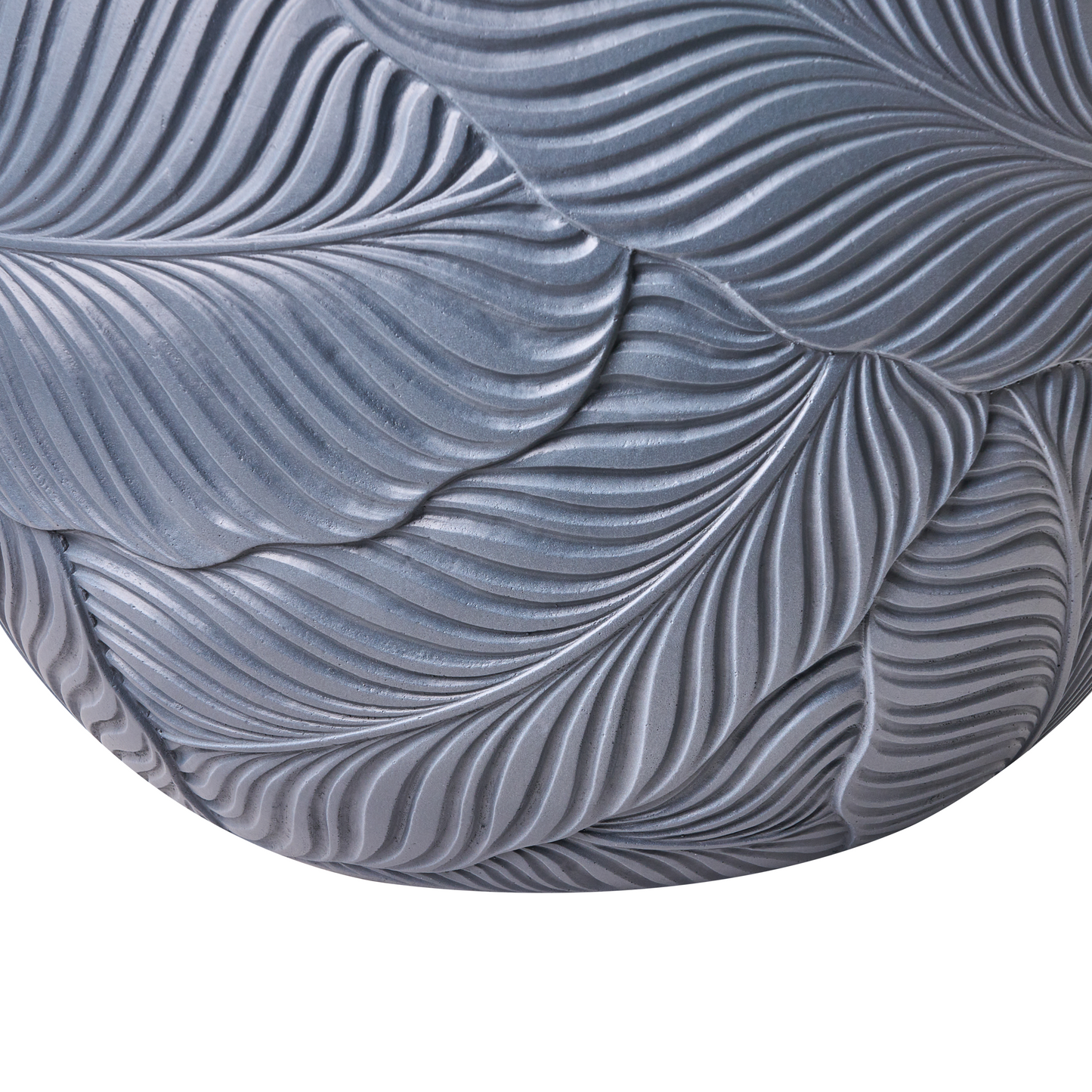 Leaf Pattern Grey Fibre Clay Indoor Outdoor Planter 47cm