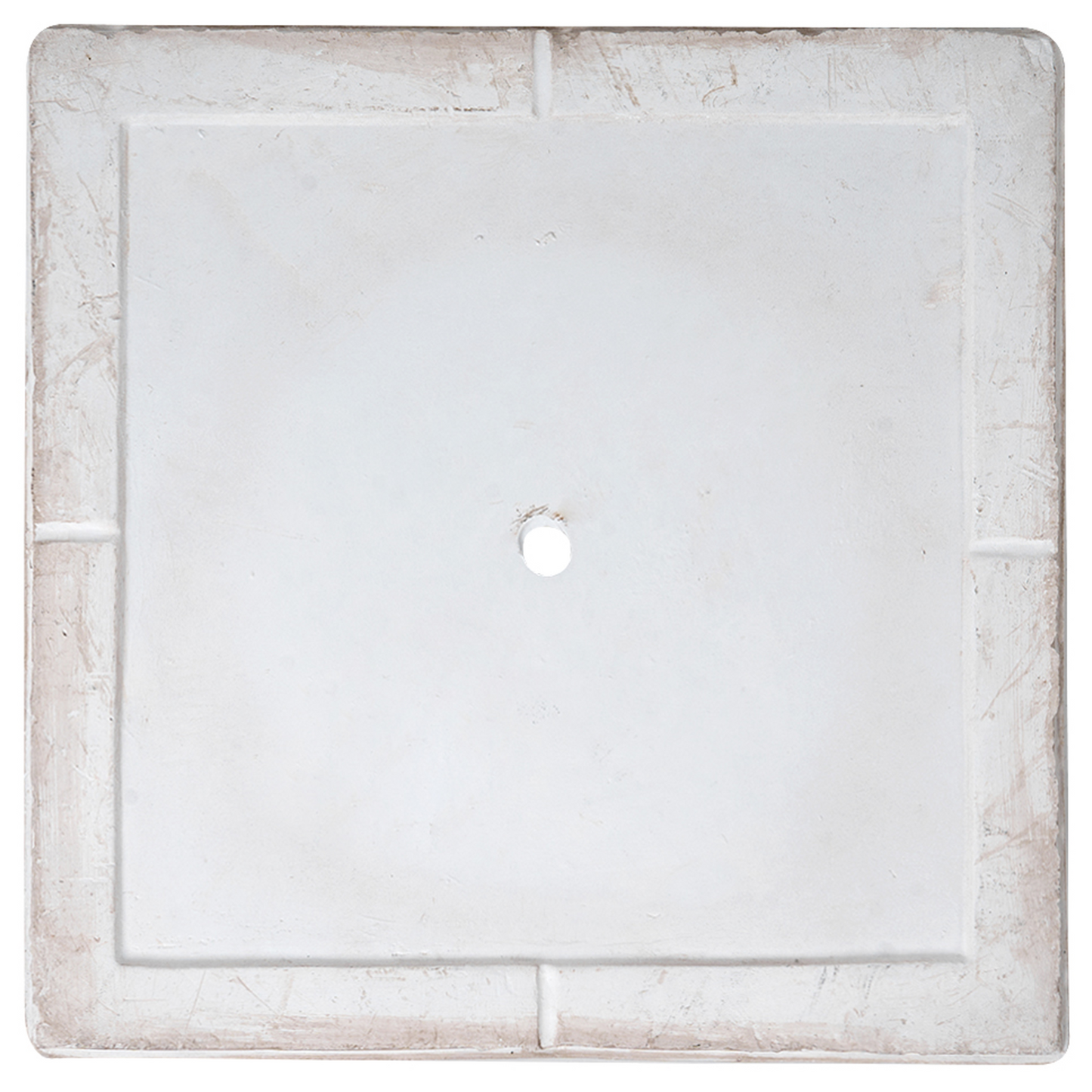 Flower Pot Light Beige Fibre Clay Planter Indoor Outdoor Square 44 x 44 x 38cm Drainage Hole