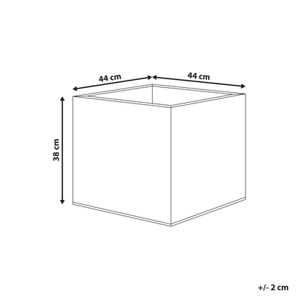 Flower Pot Light Beige Fibre Clay Planter Indoor Outdoor Square 44 x 44 x 38cm Drainage Hole