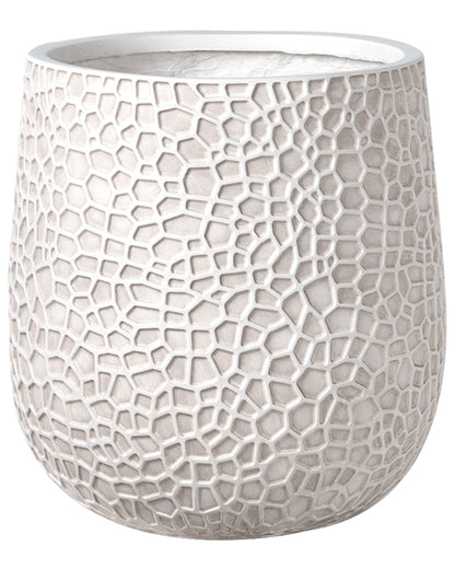 Beige Fibre Clay Flower Pot Planter 41 x 41 x 43cm Round