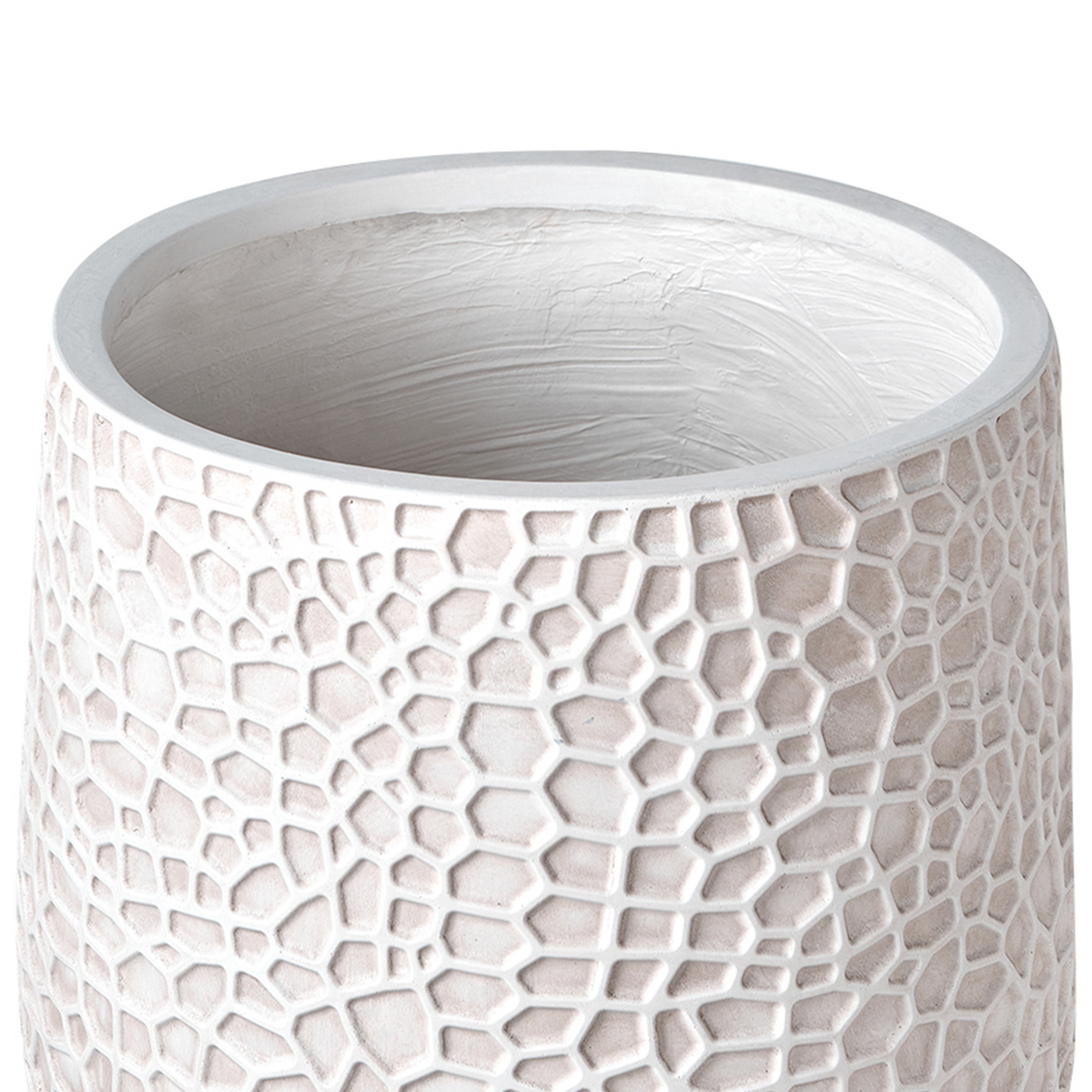 Beige Fibre Clay Flower Pot Planter 41 x 41 x 43cm Round