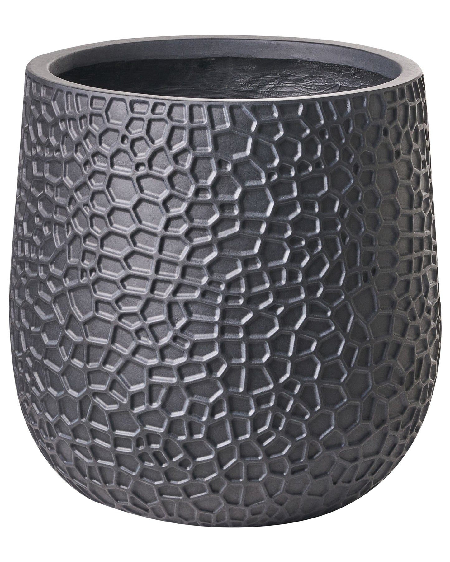 Black Fibre Clay Round Planter 41 x 41 x 43cm Indoor Outdoor