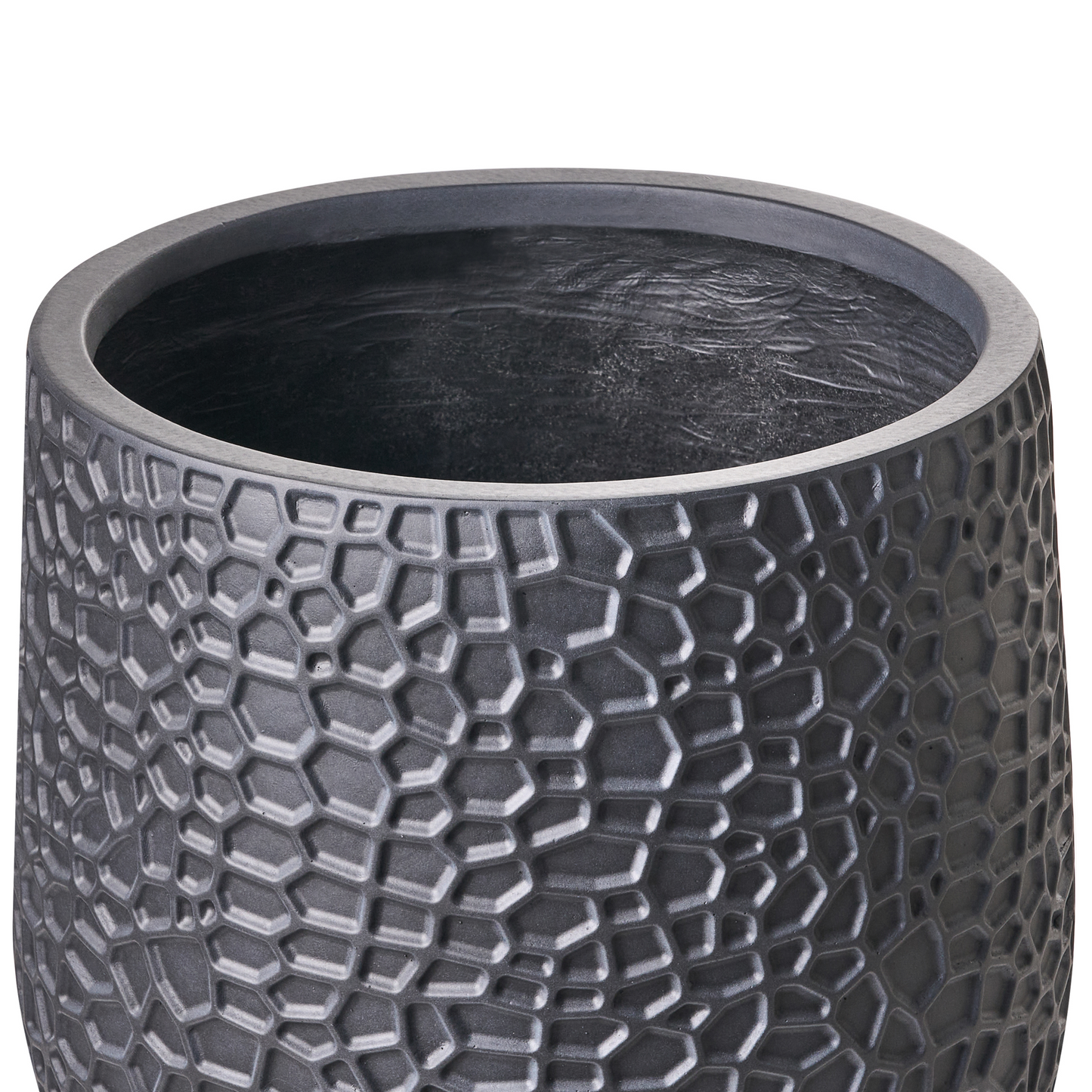 Black Fibre Clay Round Planter 41 x 41 x 43cm Indoor Outdoor
