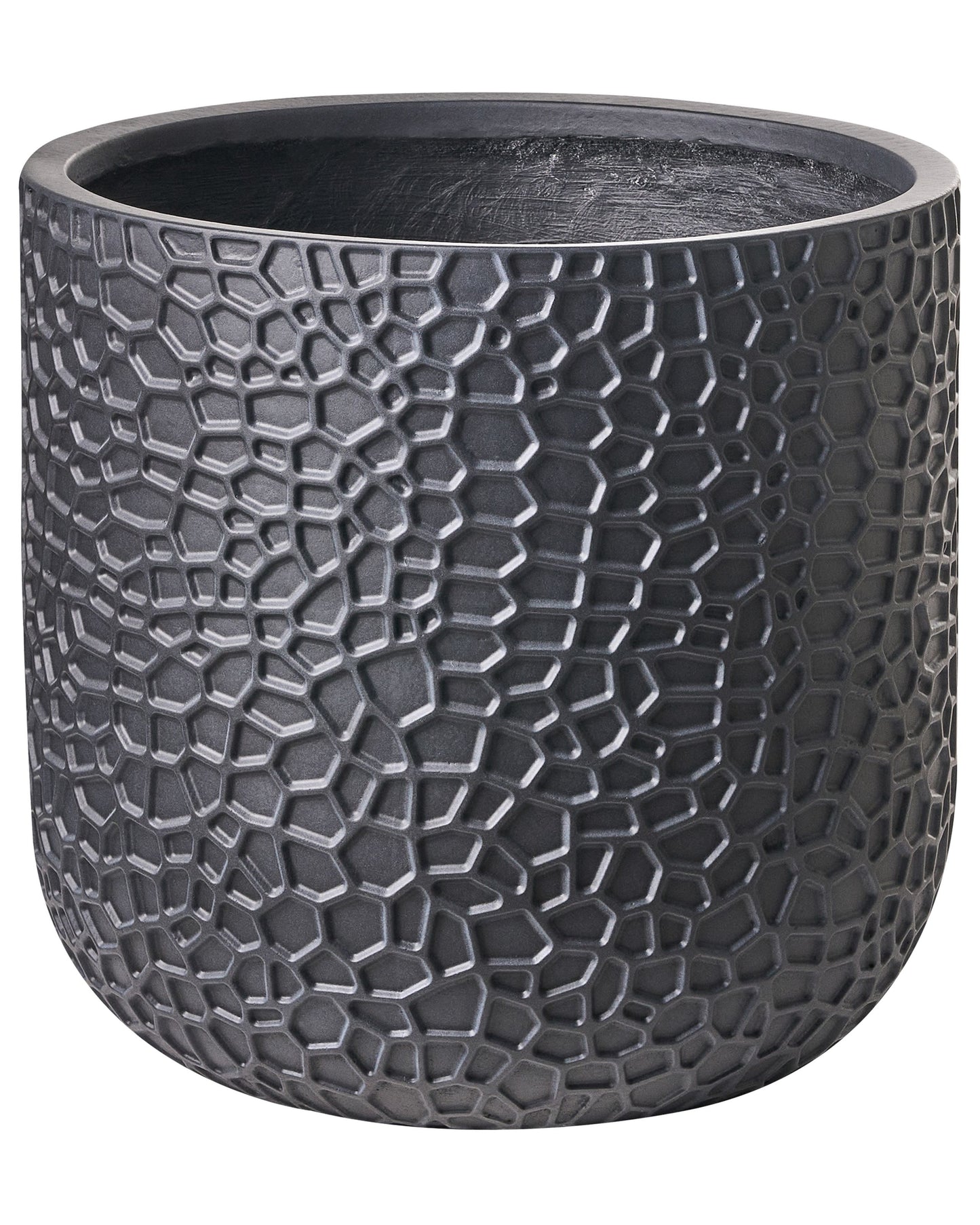 Black Fibre Clay Flower Pot Round Planter 43 x 43 x 42cm