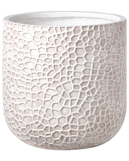 Beige Fibre Clay Flower Pot Modern Indoor Outdoor 43cm
