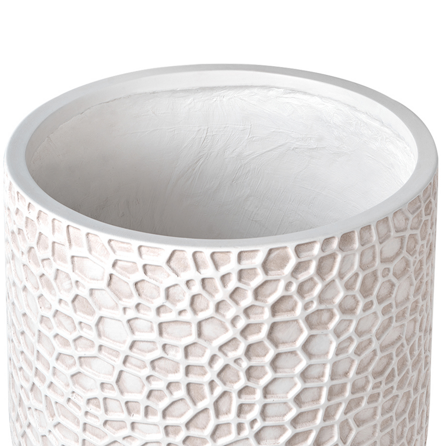 Beige Fibre Clay Flower Pot Modern Indoor Outdoor 43cm