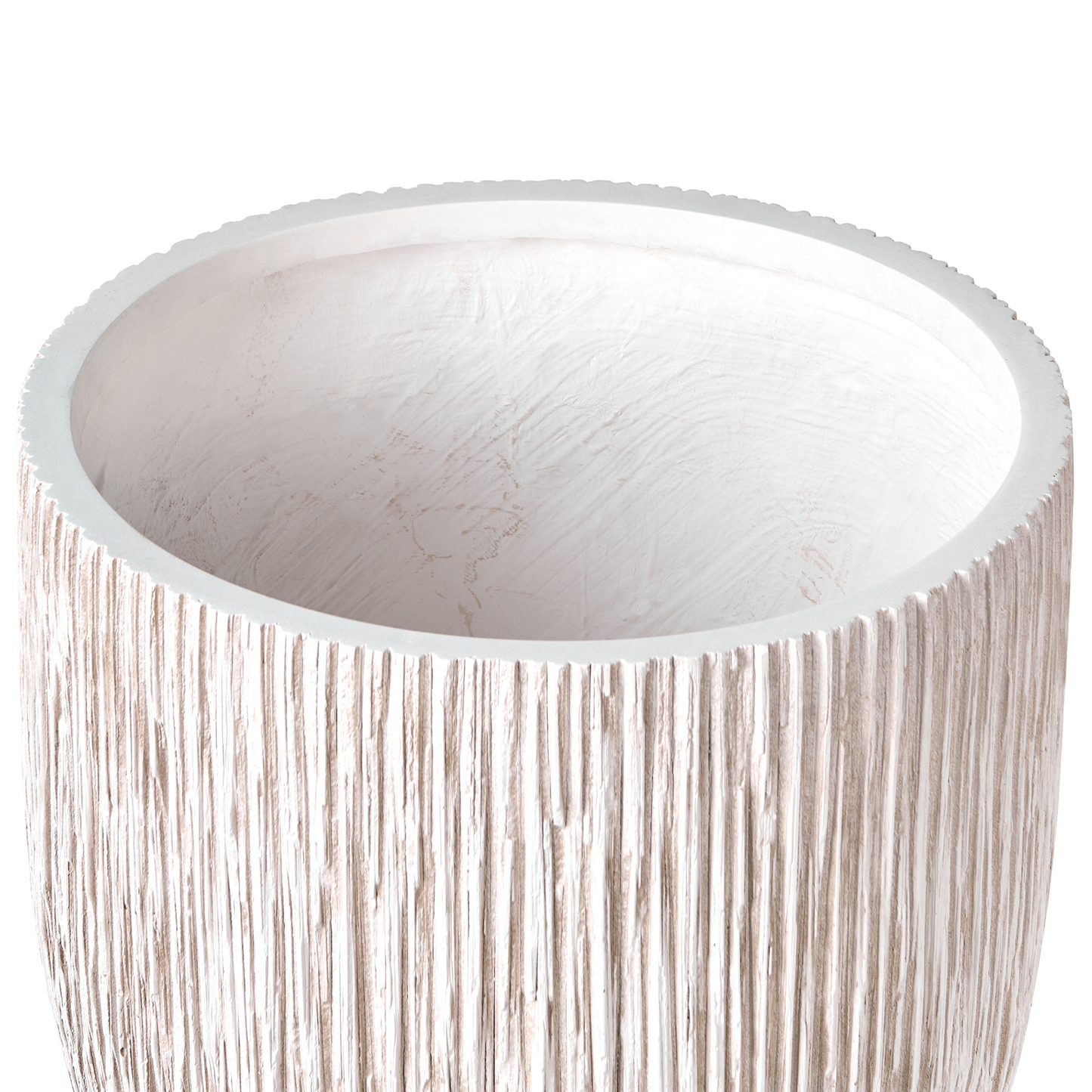 Light Beige Fibre Clay Planter 42cm Indoor Outdoor