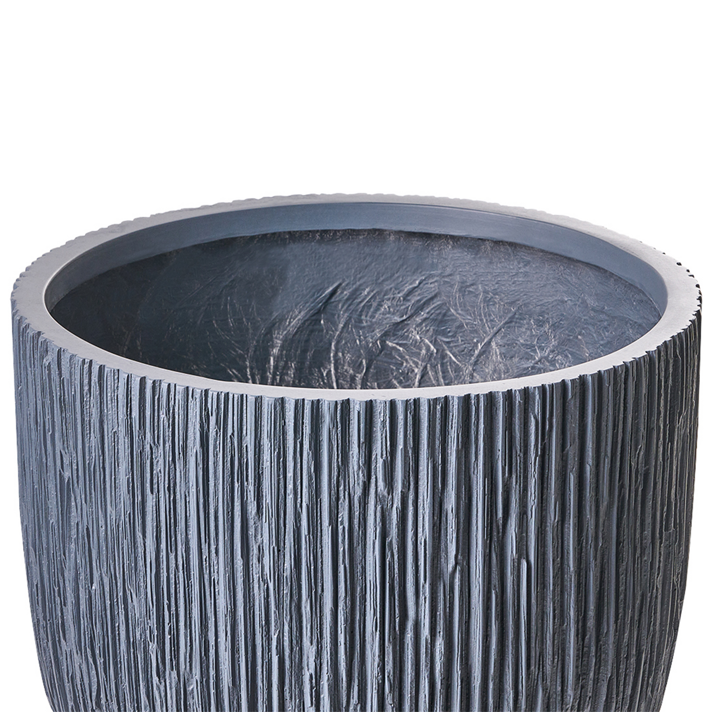 Flower Pot Fibre Clay Fluted Planter 42cm Indoor Outdoor