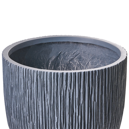 Flower Pot Fibre Clay Fluted Planter 42cm Indoor Outdoor