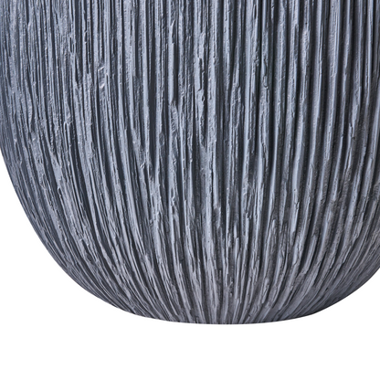 Flower Pot Fibre Clay Fluted Planter 42cm Indoor Outdoor