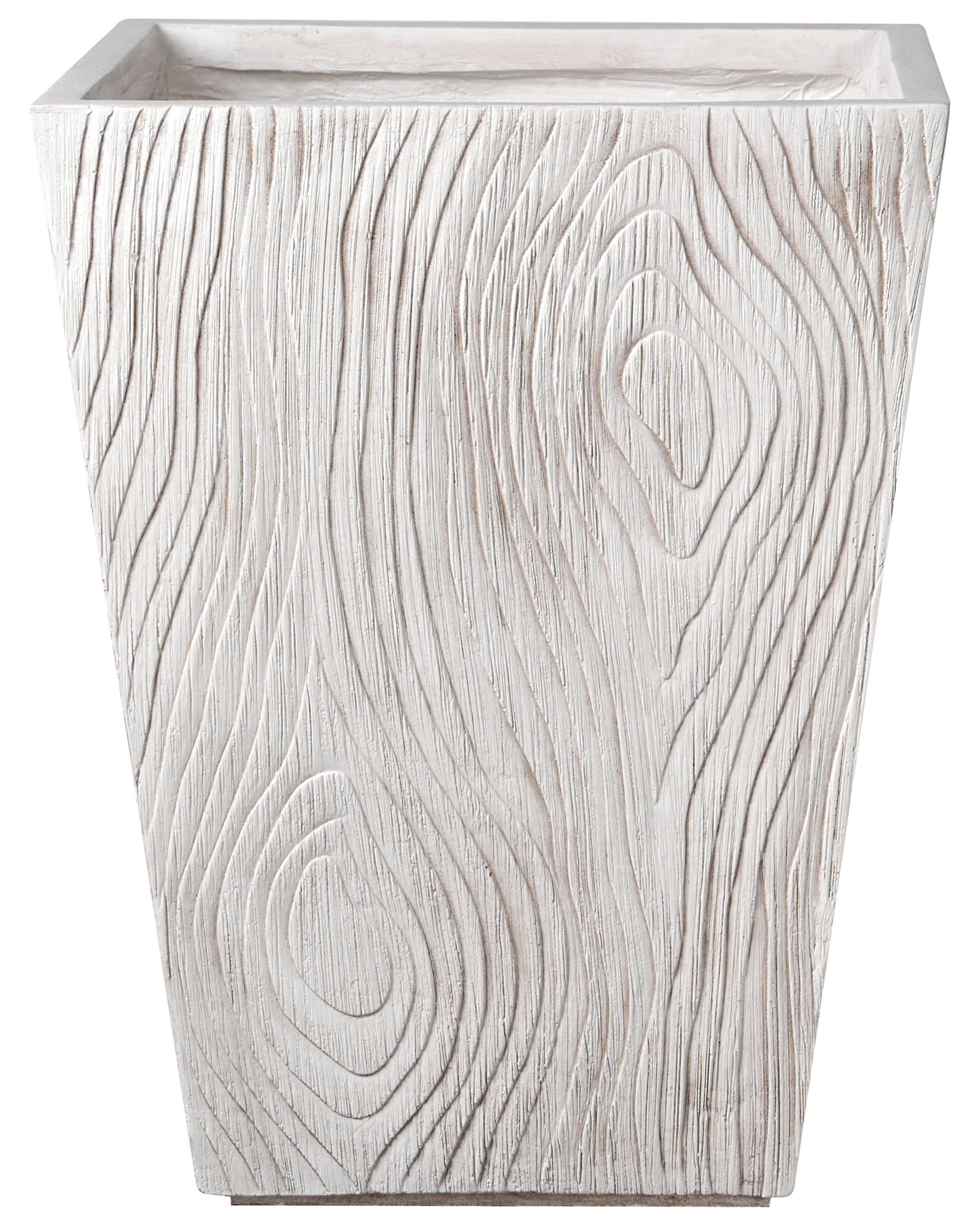 Beige Fibre Clay Planter Fluted Square 42 x 42 x 50cm