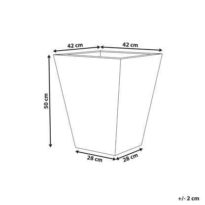 Beige Fibre Clay Planter Fluted Square 42 x 42 x 50cm