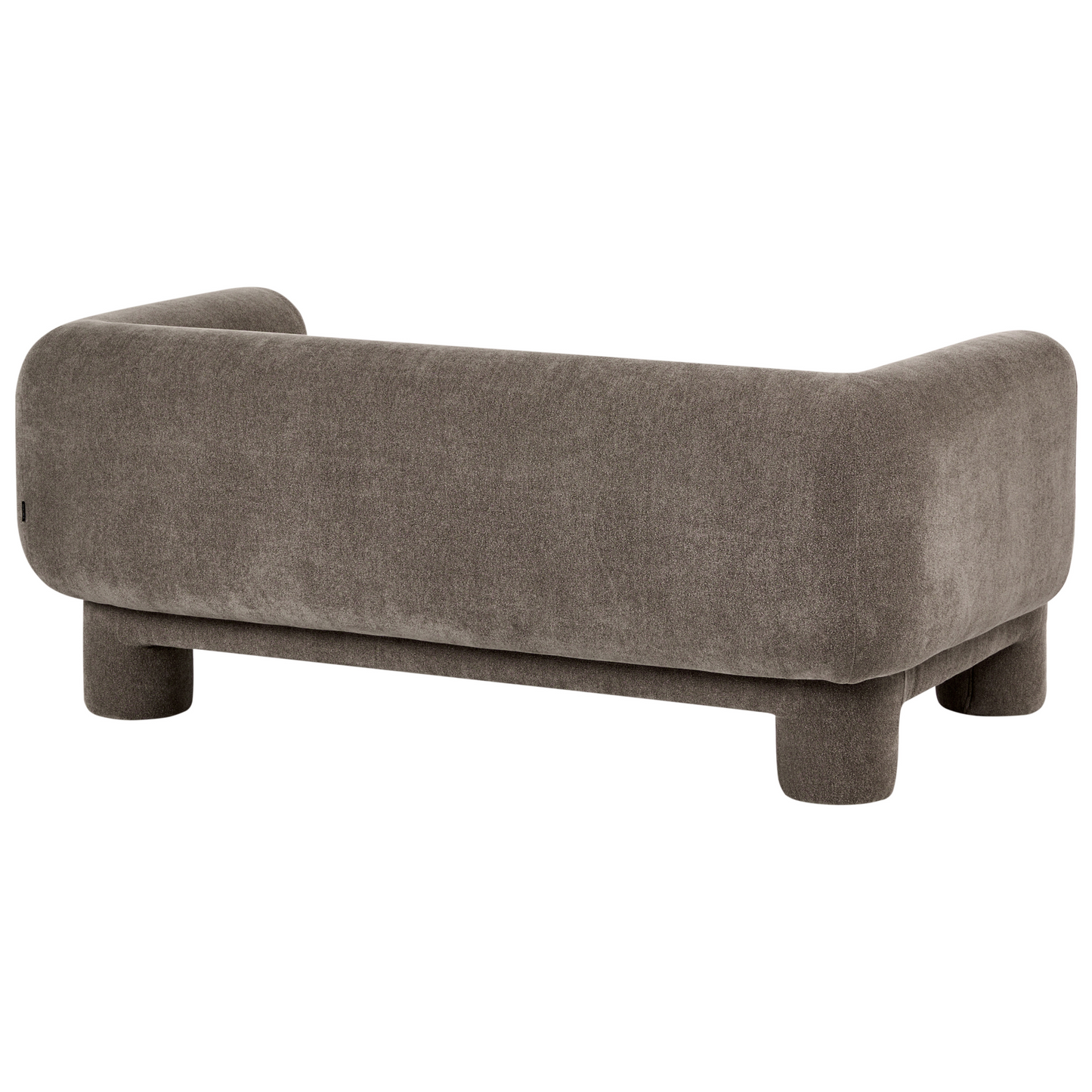 Soft Curved Brown Fabric 3 Seater Sofa Set Loveseat