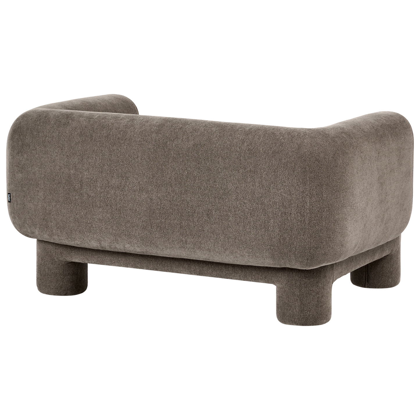 Soft Curved Brown Fabric 3 Seater Sofa Set Loveseat