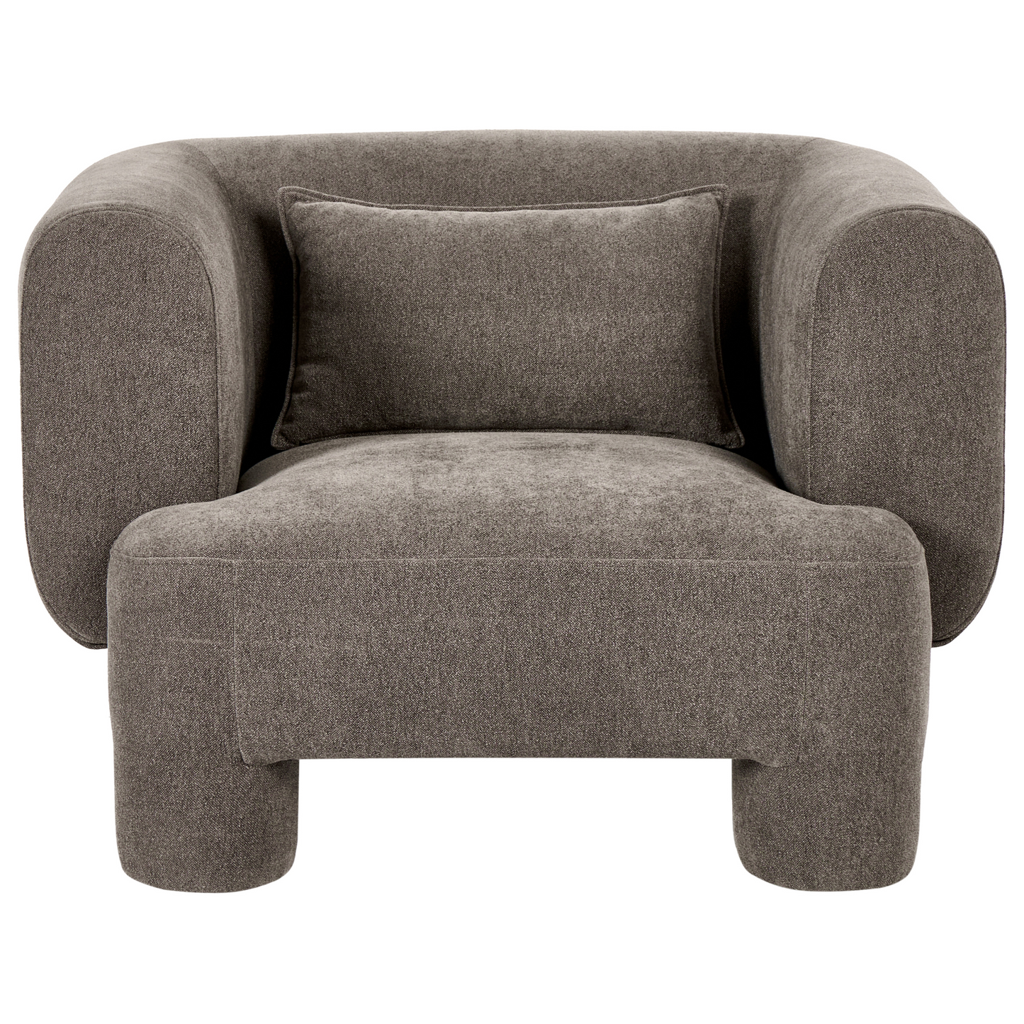 Soft Curved Brown Fabric 3 Seater Sofa Set Loveseat