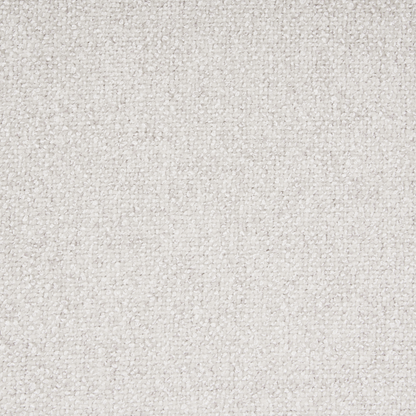White Fabric Ottoman with Plush Texture and Cylindrical Legs Organic Style