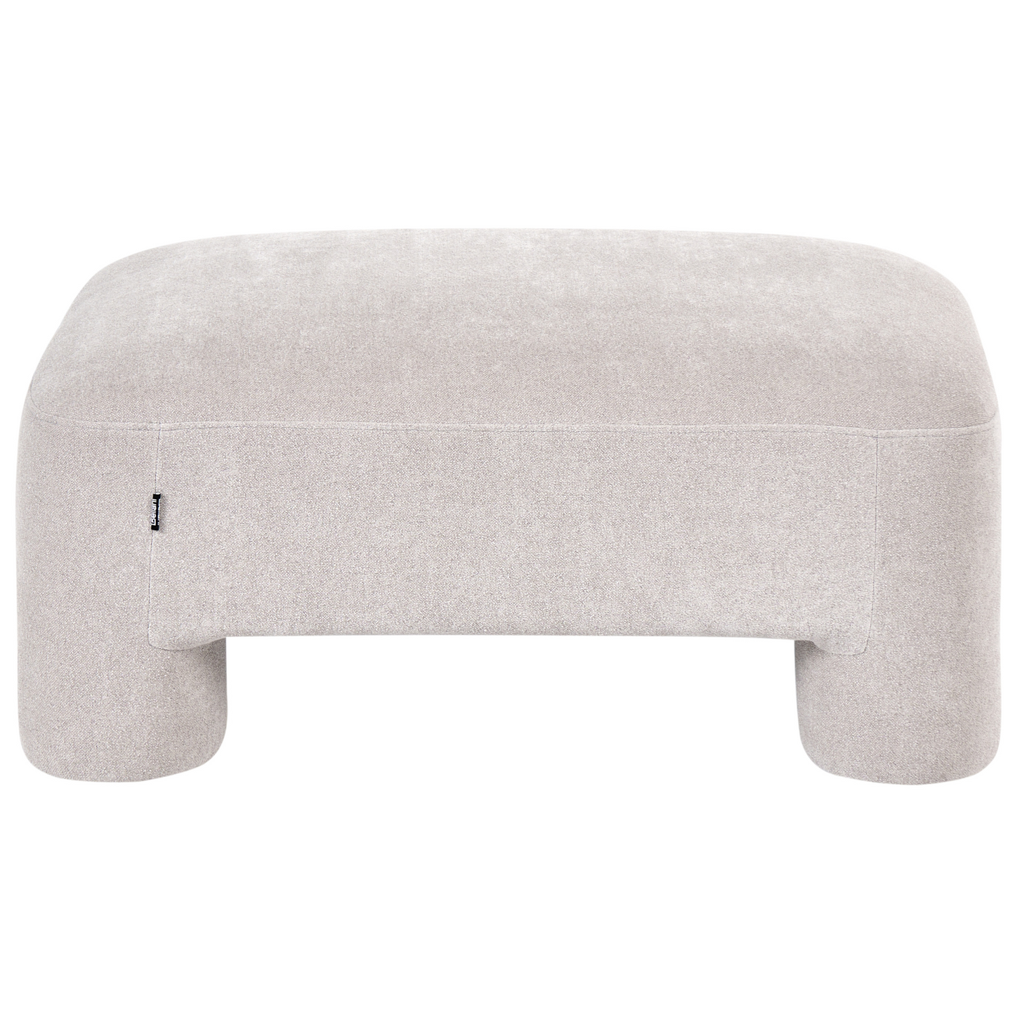 Ottoman Dark Beige Fabric Plush Cylindrical Legs