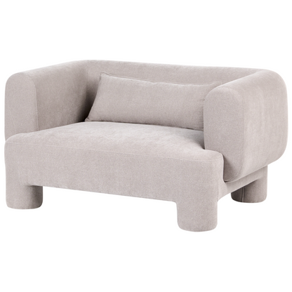 Dark Beige Curved 3 Seater Sofa Loveseat Armchair