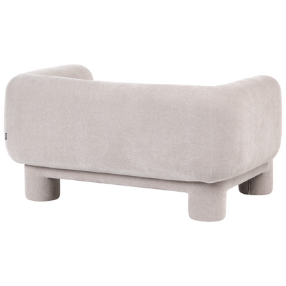 Dark Beige Curved 3 Seater Sofa Loveseat Armchair