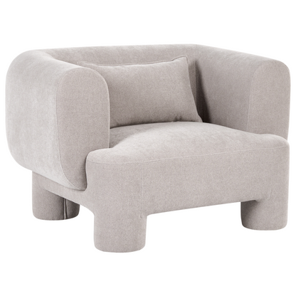 Dark Beige Curved 3 Seater Sofa Loveseat Armchair