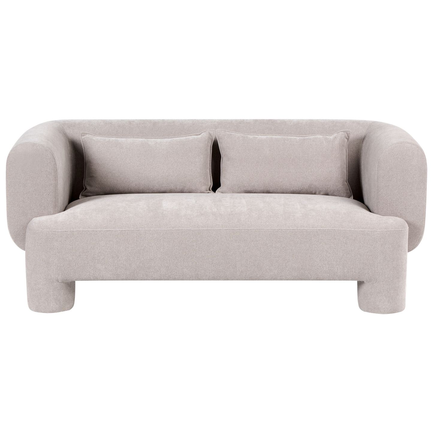 Home Living Room Set Dark Beige Soft Curved 3 Seater Sofa