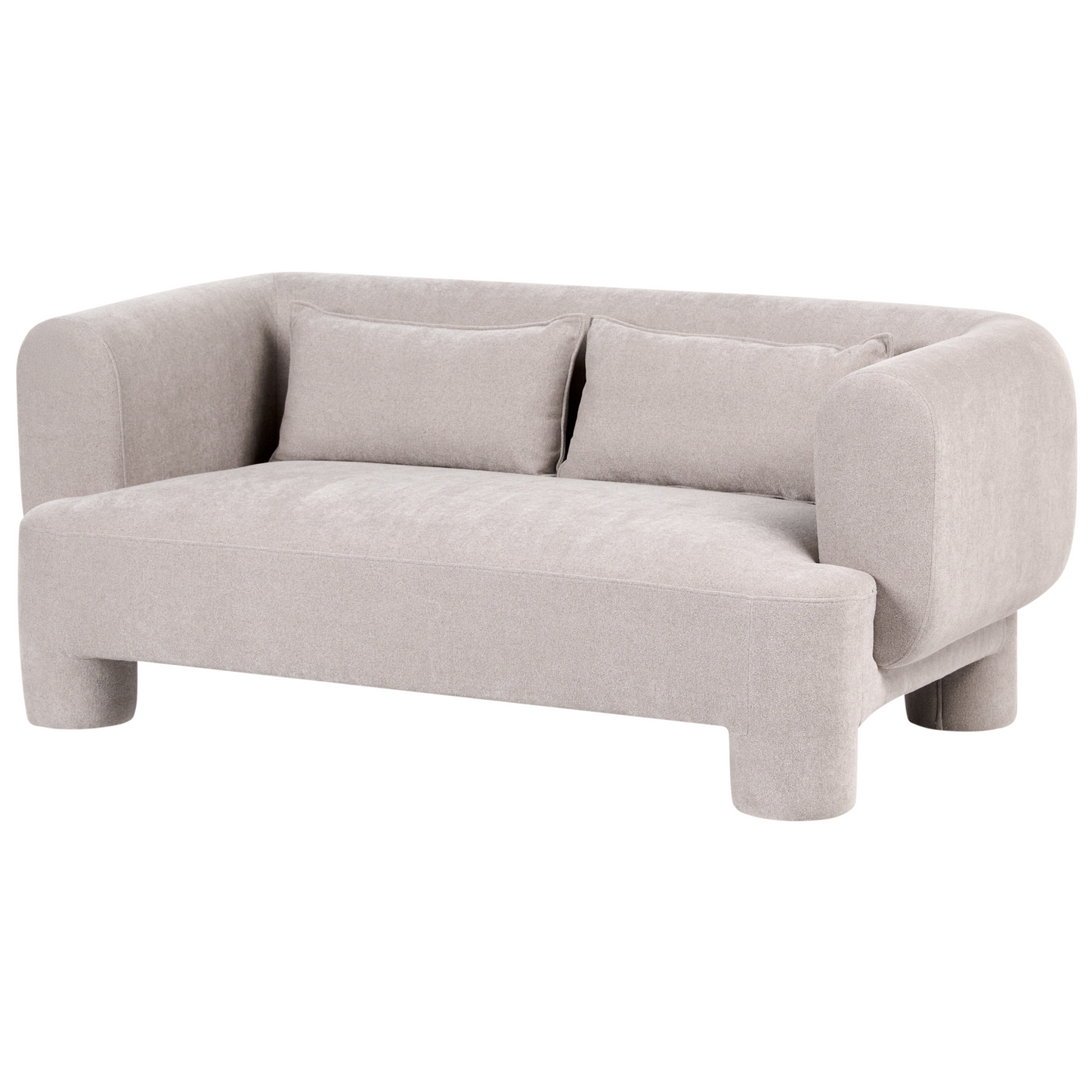 Home Living Room Set Dark Beige Soft Curved 3 Seater Sofa