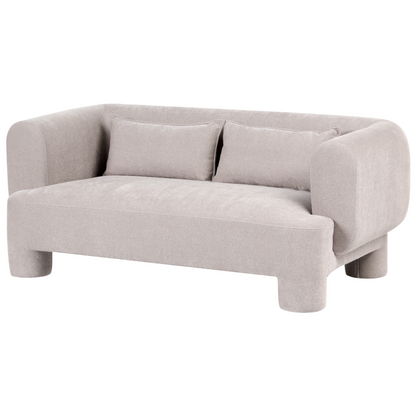 Home Living Room Set Dark Beige Soft Curved 3 Seater Sofa