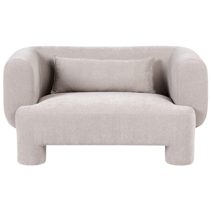 Home Living Room Set Dark Beige Soft Curved 3 Seater Sofa