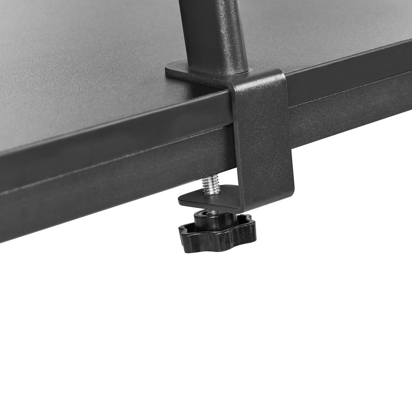 Lumina LED Gaming Desk Black MDF Top Iron Frame 5 Shelves