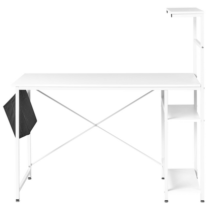 NovaDesk Gaming LED Desk White MDF With Side Pocket