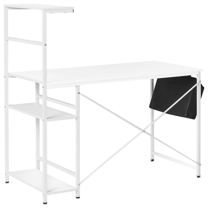 NovaDesk Gaming LED Desk White MDF With Side Pocket
