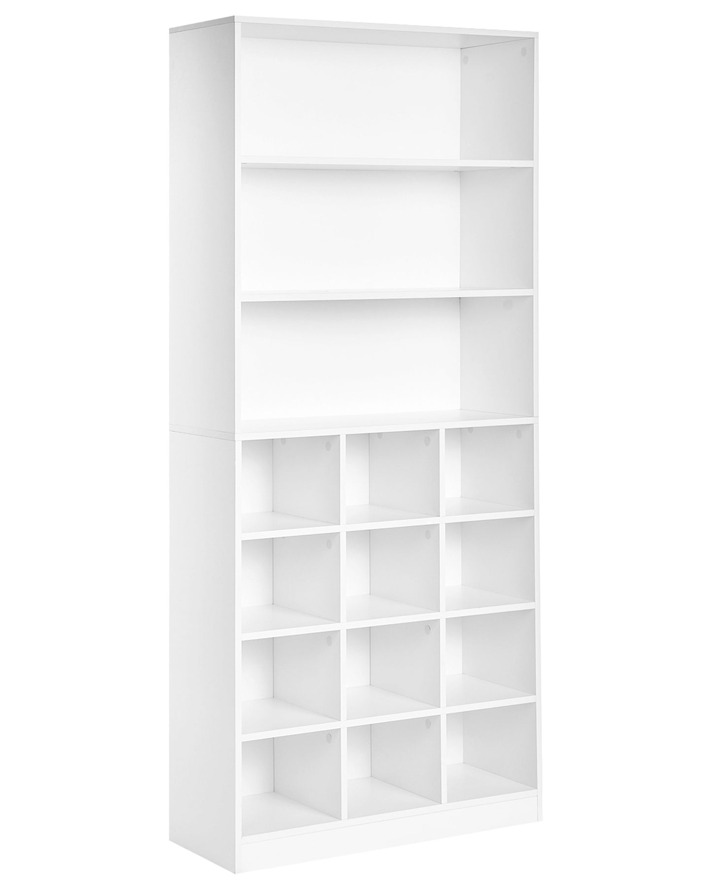 LuxeHome White MDF Melamine Finish Shoe Storage Cabinet Tall Organizer For Shoes And Home Accessories