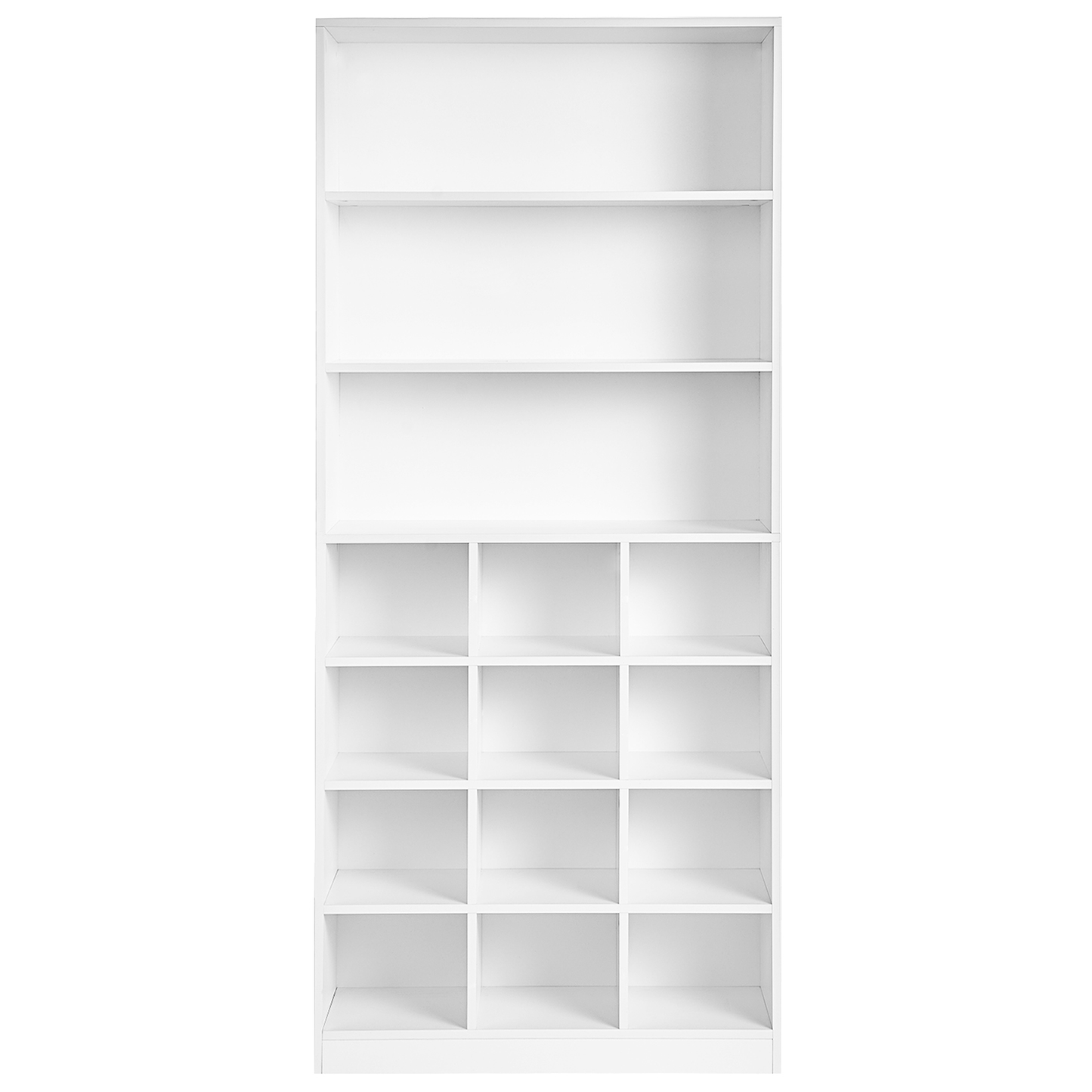 LuxeHome White MDF Melamine Finish Shoe Storage Cabinet Tall Organizer For Shoes And Home Accessories