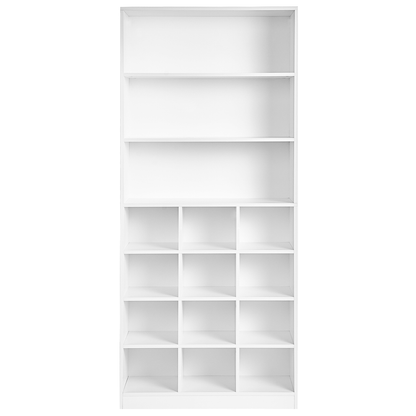 LuxeHome White MDF Melamine Finish Shoe Storage Cabinet Tall Organizer For Shoes And Home Accessories
