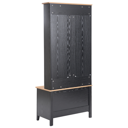 Aurora Home Shoe Storage Coat Rack 4 Compartments Black Light Brown