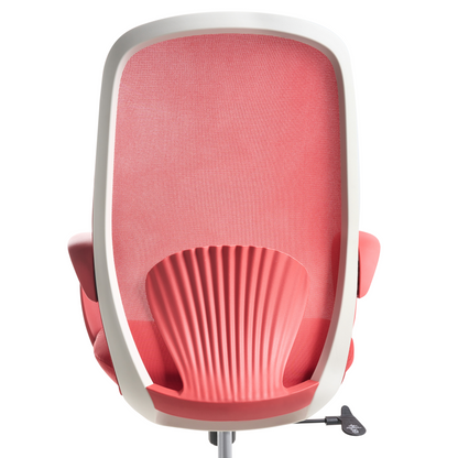 Red Mesh Office Chair With Armrests And Adjustable Height