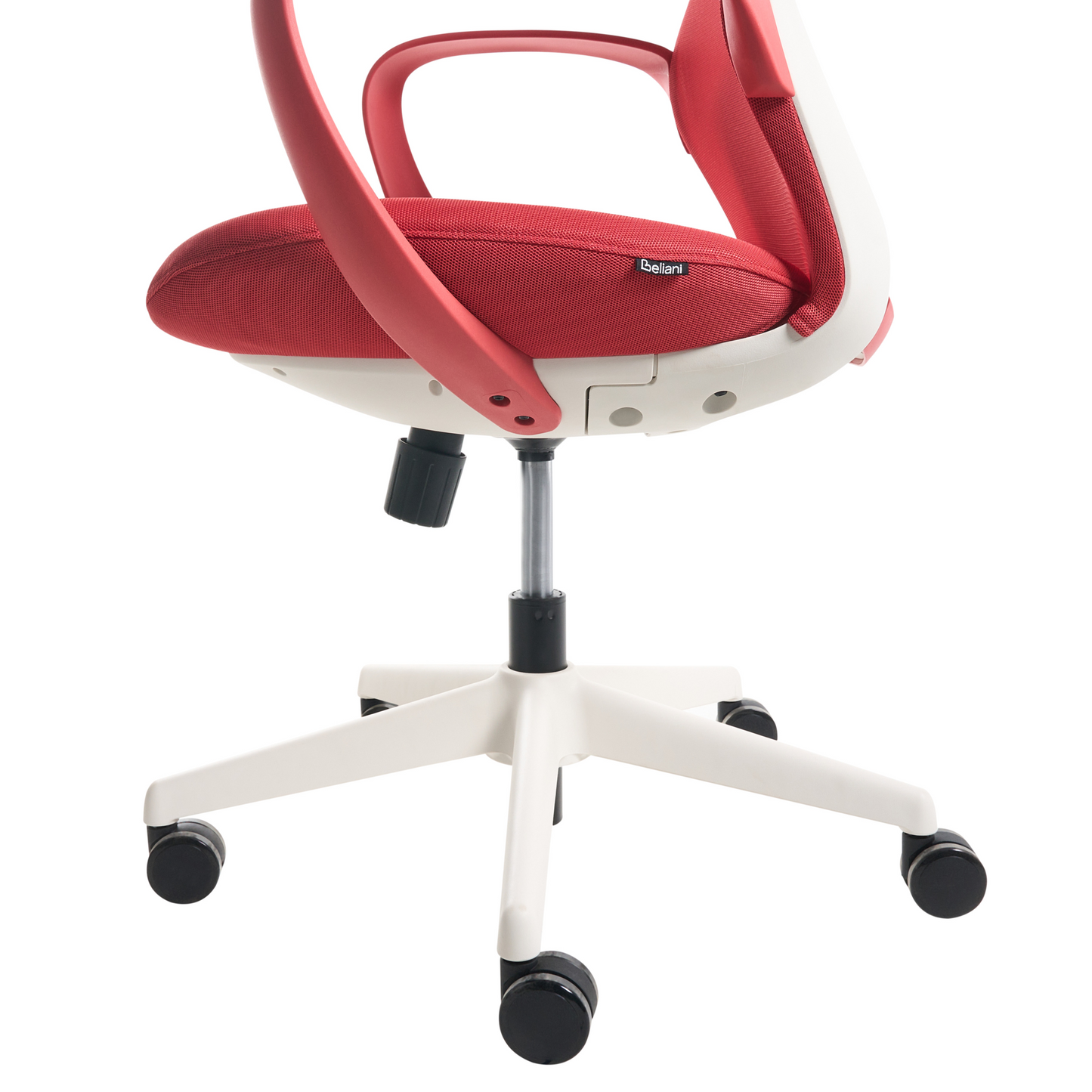 Red Mesh Office Chair With Armrests And Adjustable Height