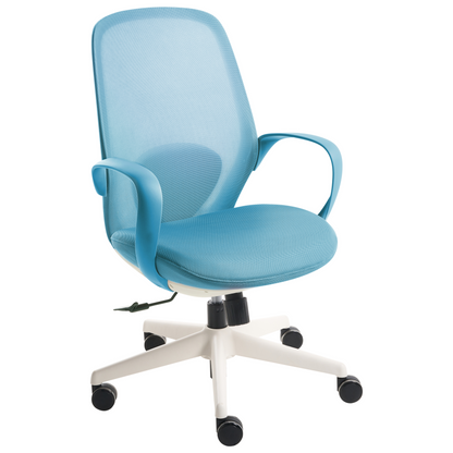 Office Chair Blue Mesh Tilt Backrest Armrests Adjustable