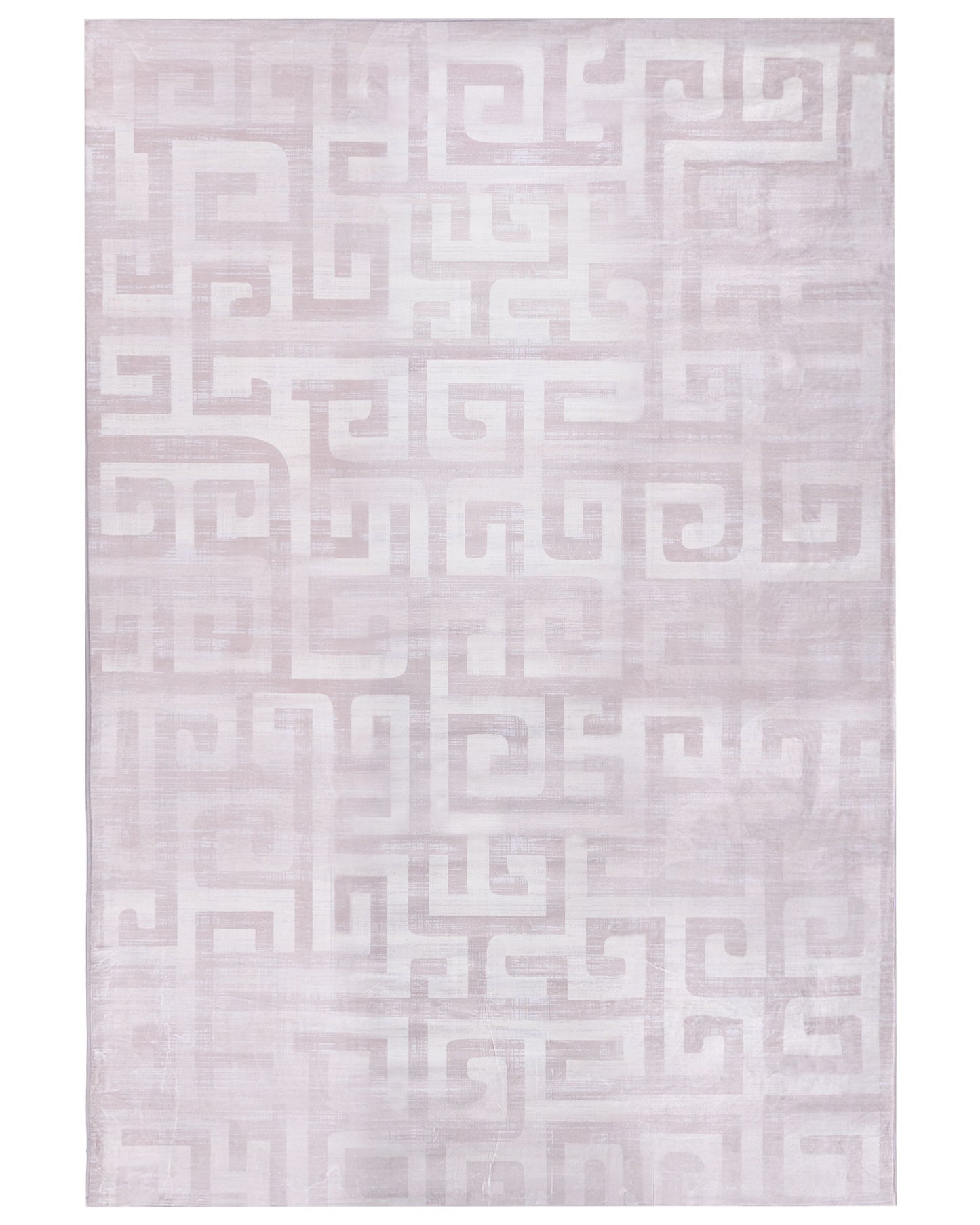 Area Rug Beige 140 x 200cm Modern Geometric Anti Slip Bottom