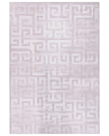 Area Rug Beige 140 x 200cm Modern Geometric Anti Slip Bottom